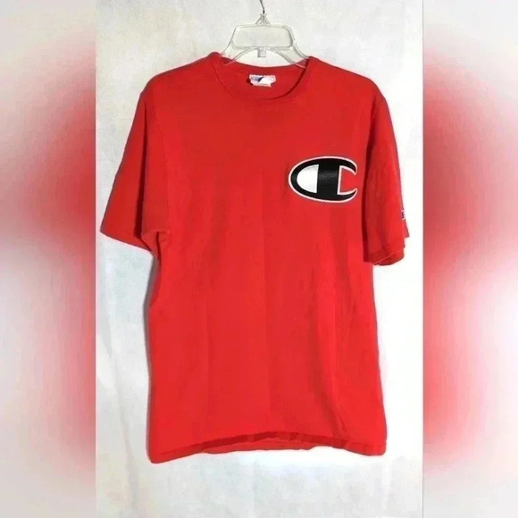 Champion "Big C" logo heavy cotton vintage shirt sz L - Picture 1 of 5